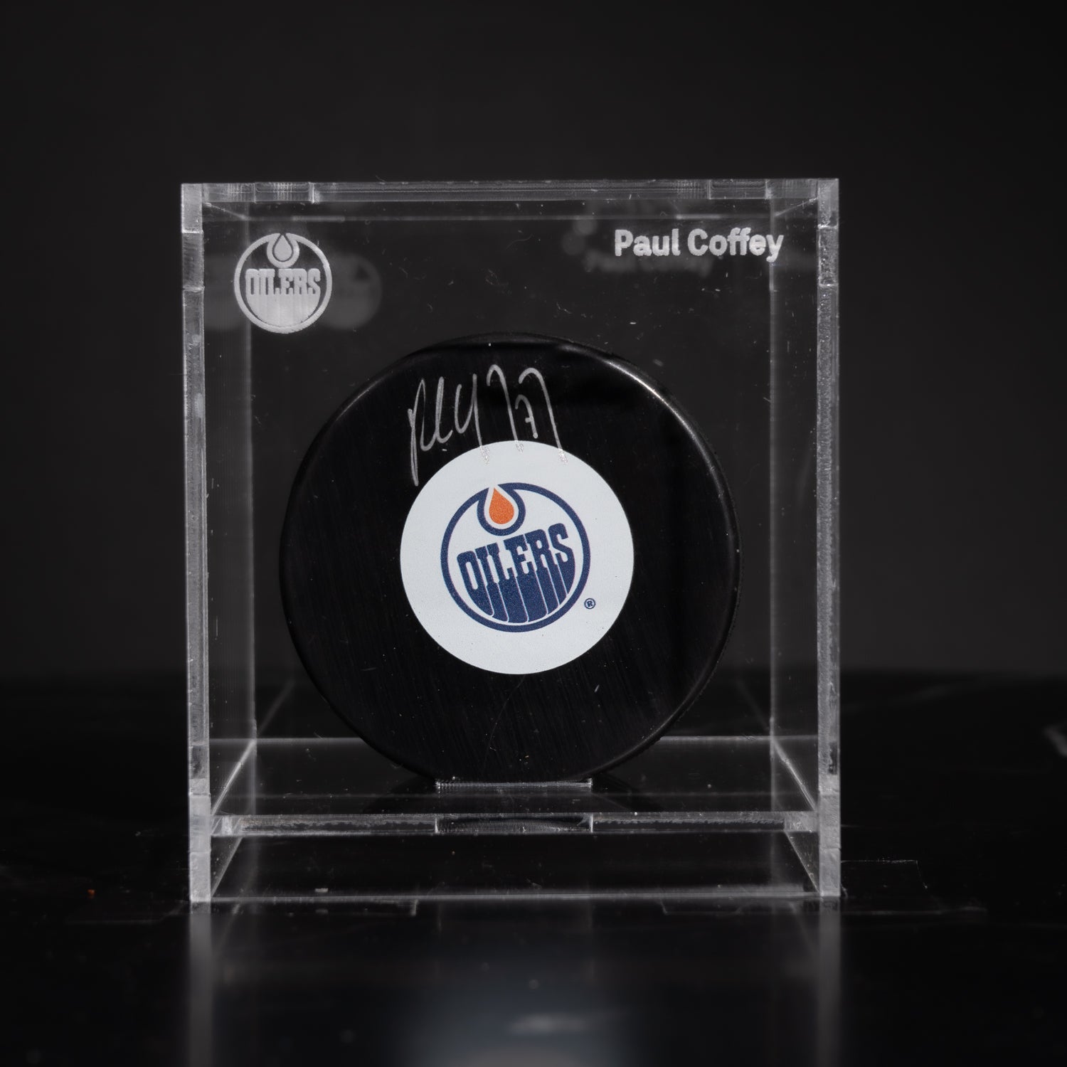 Puck Firmado Paul Coffey- Edmonton Oilers